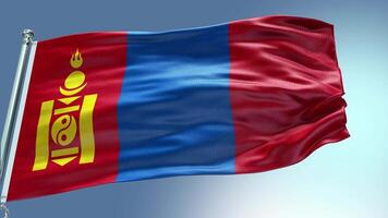 4k machen Mongolei Flagge Video winken im Wind Mongolei Flagge Welle Schleife winken im w