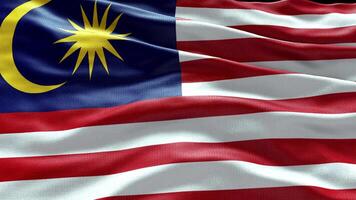 4k render Malásia bandeira vídeo acenando dentro vento Malásia bandeira onda ciclo acenando dentro W video