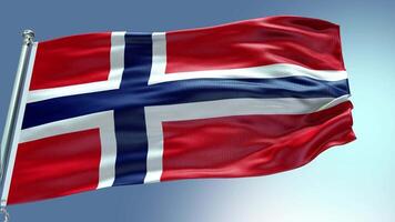 4k rendre Norvège drapeau vidéo agitant dans vent Norvège drapeau vague boucle agitant dans vent video