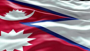 4k geven Nepal vlag video golvend in wind Nepal vlag Golf lus golvend in wind opnieuw