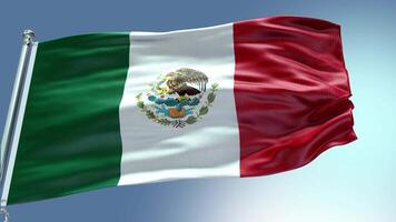 4k rendere Messico bandiera video agitando nel vento Messico bandiera onda ciclo continuo agitando nel vento