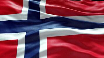 4k hacer Noruega bandera vídeo ondulación en viento Noruega bandera ola lazo ondulación en viento video