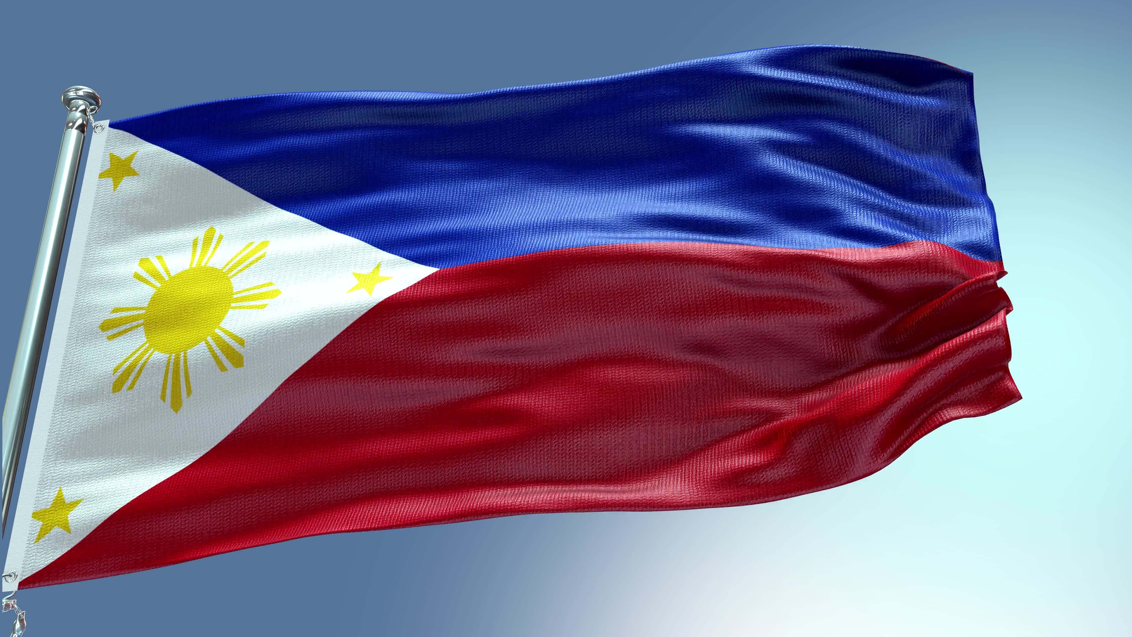 4k render Philippines Flag video waving in wind Philippines Flag Wave