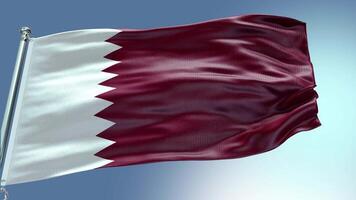 4k rendre Qatar drapeau vidéo agitant dans vent Qatar drapeau vague boucle agitant dans vent ré video