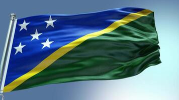 4k render Solomon Islands Flag video waving in wind Solomon Islands Flag Wave Lo