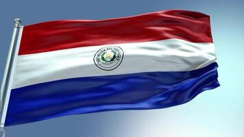 4k render Paraguay Flag video waving in wind Paraguay Flag Wave Loop waving in w