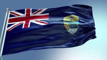 4k render Saint Helena Ascension and Tristan da Cunha Flag video waving in wind