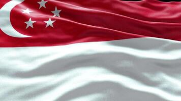 4k render Cingapura bandeira vídeo acenando dentro vento Cingapura bandeira onda ciclo acenando dentro video