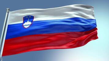 4k render Slovenia Flag video waving in wind Slovenia Flag Wave Loop waving in w