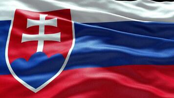 4k render Eslováquia bandeira vídeo acenando dentro vento Eslováquia bandeira onda ciclo acenando dentro W video
