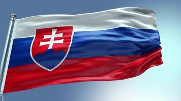 4k render Slovakia Flag video waving in wind Slovakia Flag Wave Loop waving in w