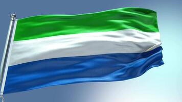 4k hacer sierra leona bandera vídeo ondulación en viento sierra leona bandera ola lazo wav video