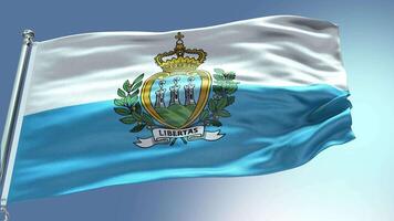 4k machen san Marino Flagge Video winken im Wind san Marino Flagge Welle Schleife winken