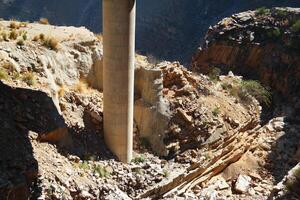 a road in the mountain , this road is known as quetta road, rakhi gaj steel bridge is famous in the world its a new wonder in constriction in Pakistan on 2023-09-25 photo