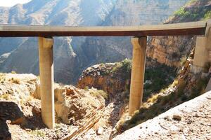 a road in the mountain , this road is known as quetta road, rakhi gaj steel bridge is famous in the world its a new wonder in constriction in Pakistan on 2023-09-25 photo