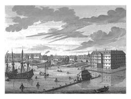 View of 's Lands Zeemagazijn Admiralty Warehouse and the Admiraliteitswerf in Amsterdam, Joseph Mulder, 1726 photo