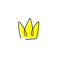 Hand drawn crown icon on a white background. vector