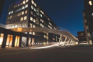 Famous bridge called Parkburg in the north of Antwerp. Futuristic Bicycle and Pedestrian Bridge. Belgian architecture photo