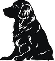 Vector silhouette golden retriever black dog logo vector