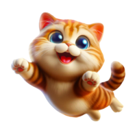 Gemoi cute cat jumping. Pro PNG transparent background