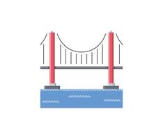 puente, vector, ilustración vector