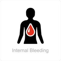 internal bleeding and extra vasation  icon concept vector