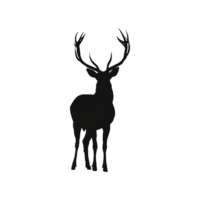 AI generated Silhouette deer isolated on transparent background png