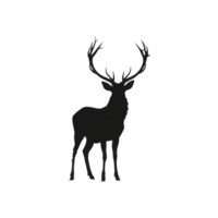AI generated Silhouette deer isolated on transparent background png