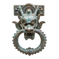 AI generated Antique Chinese doorknob isolated on transparent background png