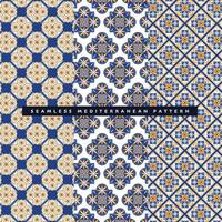 vintage seamless mediterranean tile pattern decorative background vector