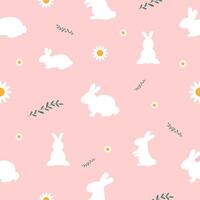 Pattern of bunnies. Easter cartridge Vector graphics in flat style