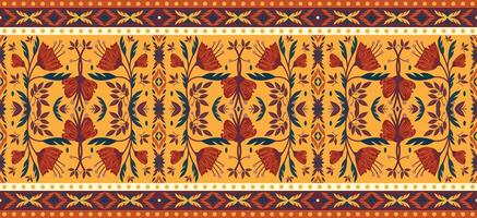 Seamless repeat borders with floral elements. Can be used for textiles, frames, borders, background decoration etc vector