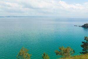 Ocean view. Nature background with nobody. Morgat, Crozon peninsula, Brittany, France photo