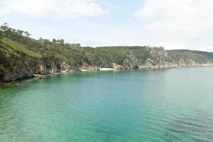 Oceano vista. naturaleza antecedentes con nadie. morgat, crozón península, Bretaña, Francia foto