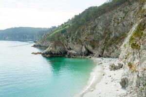 Oceano vista. naturaleza antecedentes con nadie. morgat, crozón península, Bretaña, Francia foto