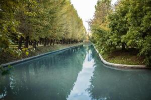 artificial water channel in the park moscow photo