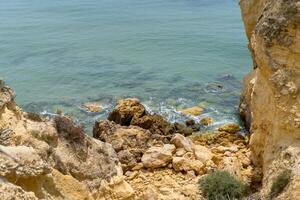 Atlantic ocean view with cliff. View of Atlantic Coast at Portugal, Cabo da Roca. Summer day photo