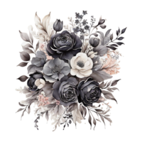 AI generated Foral flower bouquet design, Abstract metallic flower design, Digital flower painting, Floral textile design, Flower Illustration,Embossed flower pattern png