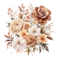 AI generated Foral flower bouquet design, Abstract metallic flower design, Digital flower painting, Floral textile design, Flower Illustration,Embossed flower pattern png