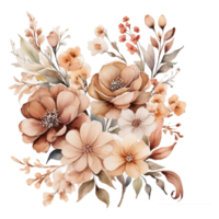 ai genererad foral blomma bukett design, abstrakt metallisk blomma design, digital blomma målning, blommig textil- design, blomma illustration, präglad blomma mönster png