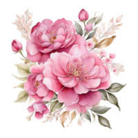 ai généré foral fleur bouquet conception, abstrait métallique fleur conception, numérique fleur peinture, floral textile conception, fleur illustration, en relief fleur modèle png