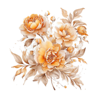 AI generated Abstract metallic flower design, Digital flower painting, Floral textile design, Flower Illustration,Embossed flower pattern, PNG flower images, Foral flower bouquet design