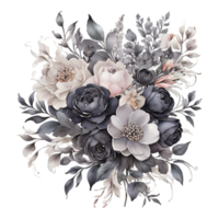 AI generated Abstract metallic flower design, Digital flower painting, Floral textile design, Flower Illustration,Embossed flower pattern, PNG flower images, Foral flower bouquet design