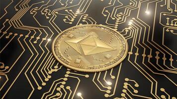 lazo oro cripto moneda ethereum mundo en circuitos video