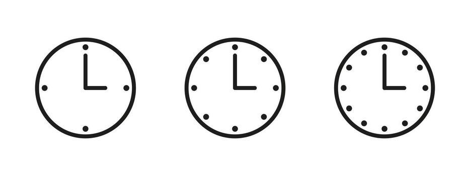 cronometraje dispositivos usado a medida y monitor el Actual tiempo. relojes, relojes. vector