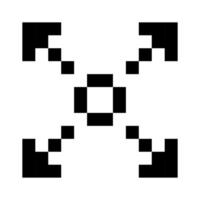 Increase line icon. Photo processing, editing, vector and raster graphics, hotkey, touch screen, pixel style. Multicolored icon on white background
