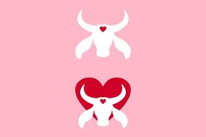 Set illustration bumba meu boi with heart figure from Brazilian folklore on blue background vector
