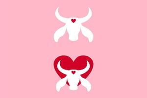 Set illustration bumba meu boi with heart figure from Brazilian folklore on blue background vector