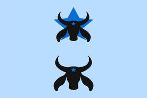 Bumba meu boi set with star figure from Brazilian folklore on blue background vector