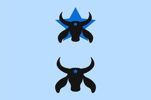 Bumba meu boi set with star figure from Brazilian folklore on blue background vector